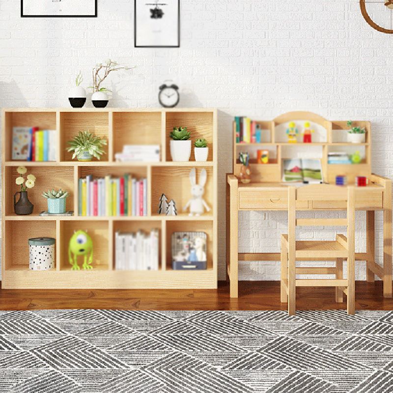 2/3-Shelf Natural Modern Bookshelf Pine Wood Geometric Closed Back Bookshelf Clearhalo 'Bookcases' 'furn' 'furn_bookcases' 'Furniture' 'furniture_bookcases' 'kitchen' 'kitchen_bookcases' 'Living Room Furniture' 'Office Furniture' 1200x1200_430cdf71-3d47-4d1f-95db-f31371c67bac