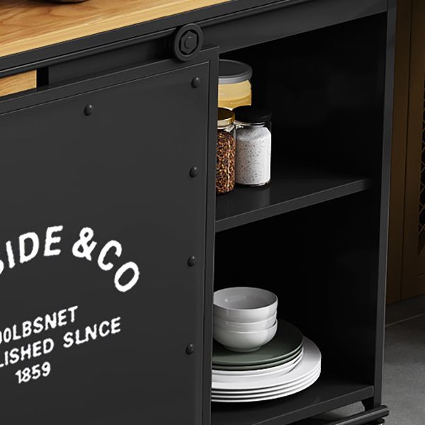 Sala da pranzo di ferro moderna in ferro in legno 1 cassetto 35,4 "H buffet server