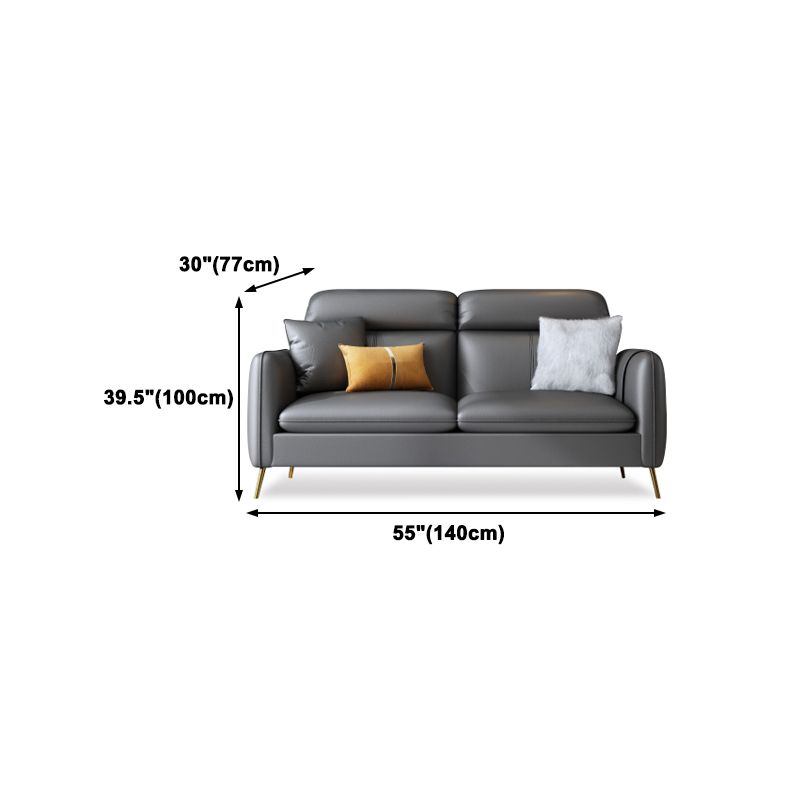 Glam Grey Standard Square braccio quadrato soggiorno in pelle divano resistente alle macchie