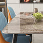 Mesa de comedor de piedra sinterizada industrial para mesa gris rectangular de restaurante con 4 patas