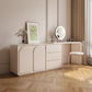 White Contemporary Wood Mirror Bedroom With Drawer Dressing Table