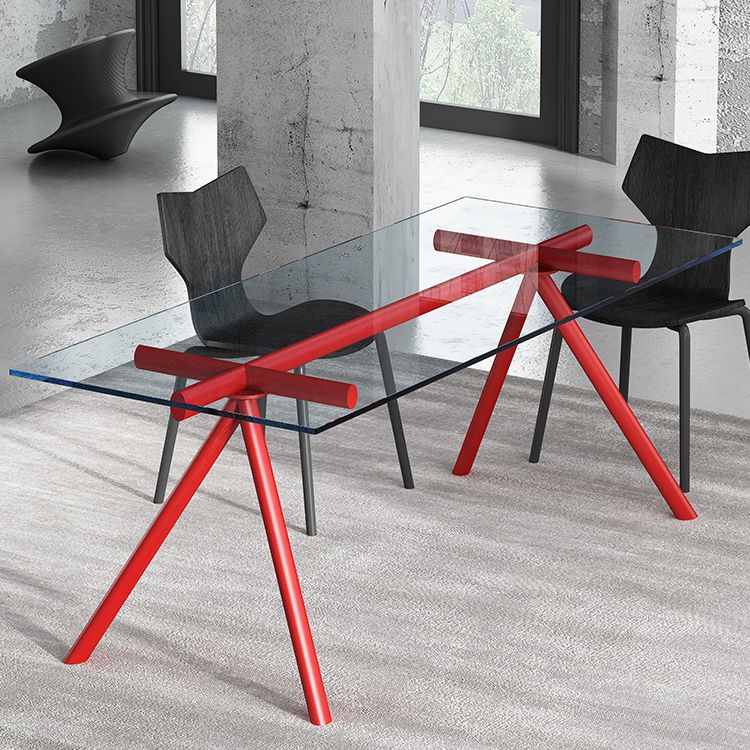 Simplicity Style Rectangle Glass Dining Site Table with 4-foot Clearhalo 'Dining Tables & Seating' 'Dining Tables' 'dining_table' 'furn' 'furn_dining_table' 'Furniture' 'Kitchen & Dining Furniture' 1200x1200_431337f5-314d-4a15-a64c-ff50cc755082