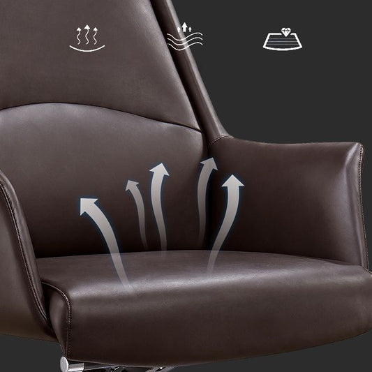 Sedia da ufficio in pelle moderna senza braccio senza angoscia sedia da scrivania ergonomica