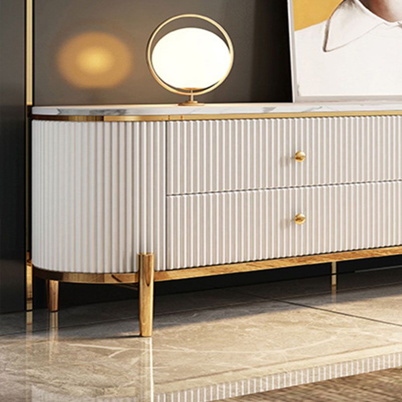 Console TV contemporanea con portaoggetti, supporto TV per console multimediale a 4 cassetti