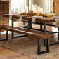 Metal Industrial Rectangular Dining Table Solid Wood Table with Trestle Clearhalo ' dining_table' 'Dining Tables & Seating' 'Dining Tables' 'furn' 'furn_dining_table' 'Furniture' 'furniture_dining_table' 'Kitchen & Dining Furniture' 'kitchen&dining_furn' 'kitchen' 'kitchen_dining_table' 1200x1200_431801ce-8b65-4cc6-923f-a05bfa731059