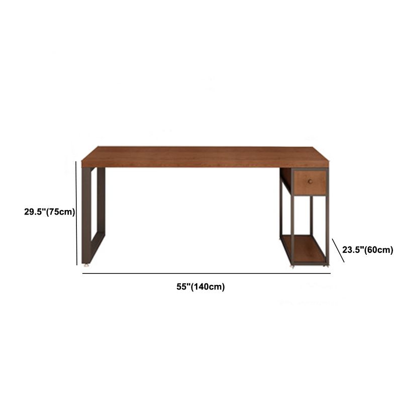 Hedendaagse massief houten bureau 30-inch H Computer Desk in Brown