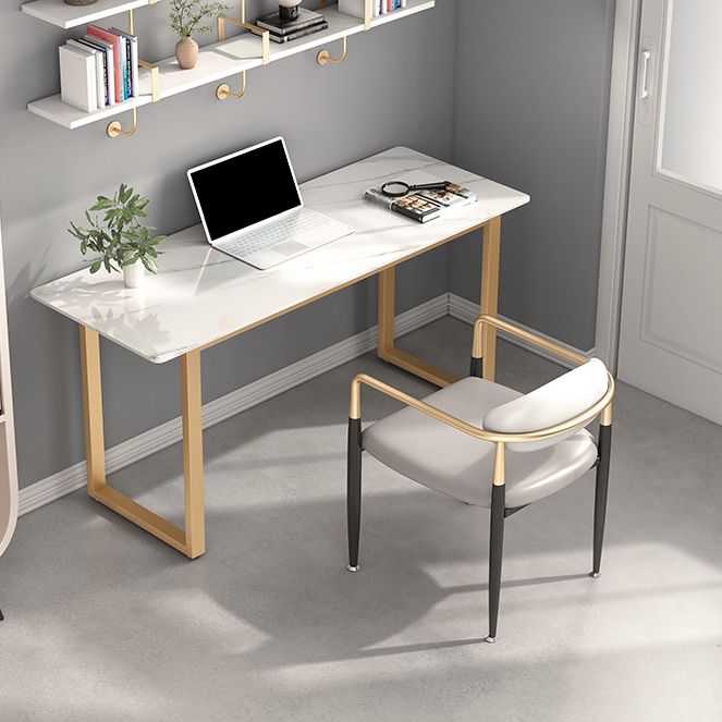 23.62" W Stone Office Desk Modern Sled Base Writing Desk with 1 Shelf Clearhalo 'furn' 'furn_office_desk' 'Furniture' 'Office Desks' 'Office Furniture' 'office_desk' 1200x1200_431a0cec-e708-4b0d-bb95-c2efa457c43b