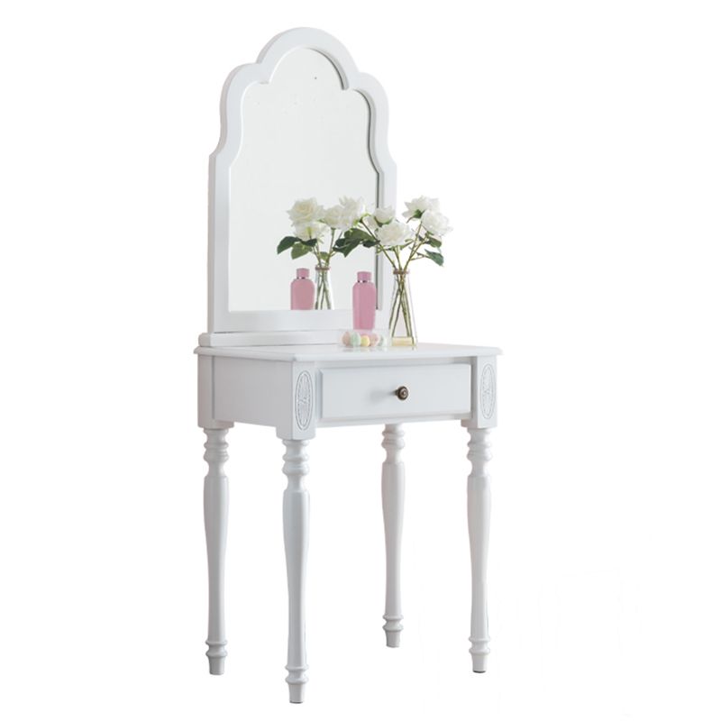 15.74" Wide Rubberwood Vanity Set with Mirror Traditions Dresser with 1-Drawer