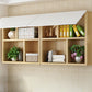 Wood Closed Back Bookshelf Floating Contemporary Bookcase with Shelves