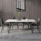 Modern Dinette Set with Solid Back Chairs 1/4/5/6/7 Pcs Stone Top Dining Table Set Clearhalo 'Dining Room Sets' 'Dining Tables & Seating' 'dining_room_set' 'furn' 'furn_dining_room_set' 'Furniture' 'Kitchen & Dining Furniture' 1200x1200_431c60d6-04f1-4818-a2fb-c41ac3905d09