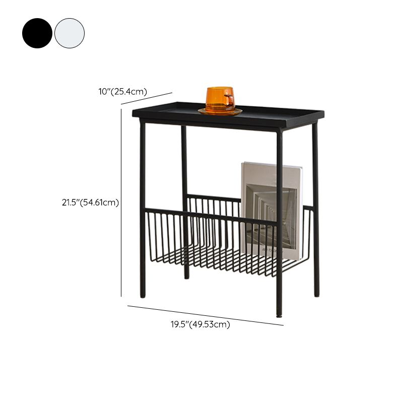 Contemporary Metal End Table Tray Top Accent Side Table with Storage Clearhalo 'Coffee & Accent Tables' 'End & Side Tables' 'end_side_tables' 'furn' 'furn_end_side_tables' 'Furniture' 'Living Room Furniture' 1200x1200_431cba32-580f-42df-b0f4-a400701e46bd