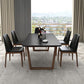 Industrial Stone Kitchen Dinner Table Rectangle Sled Base Dining Table Clearhalo 'Dining Tables & Seating' 'Dining Tables' 'dining_table' 'furn' 'furn_dining_table' 'Furniture' 'Kitchen & Dining Furniture' 1200x1200_431d3618-de6f-4ab4-bbf2-57d2f786a3cd