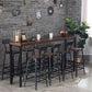 Wood Cocktail Bar Table with Rectangle Table Top Black Trestle Table - 41.3" H Clearhalo 'Bar Furniture' 'Bar Tables' 'bar_tables' 'furn' 'furn_bar_tables' 'Furniture' 'furniture_bar_tables' 'Kitchen & Dining Furniture' 1200x1200_431d6094-f4f8-40de-aca6-2441f675ca8c