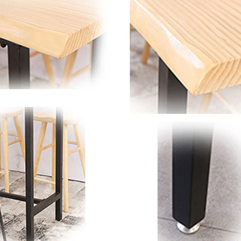 Rectangular Bar-height Table Wood Top Pub Table with Black Base Clearhalo 'Bar Furniture' 'Bar Tables' 'bar_tables' 'furn' 'furn_bar_tables' 'Furniture' 'Kitchen & Dining Furniture' 1200x1200_431dae14-373f-437c-925c-81f6ced3ed60