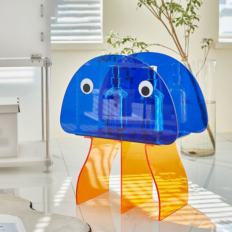 Contemporary Antique Finish Shelf Bookcase Geometric Shape Bookshelf