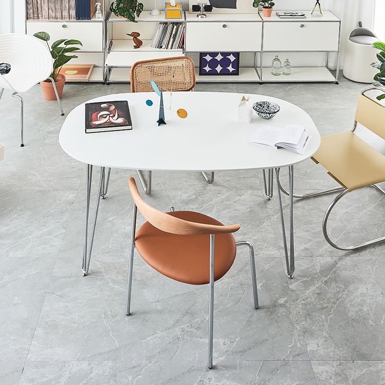 Sintered Stone Modern White Table for Restaurant Oval Dining Table with 4 Legs Clearhalo ' dining_table' 'Dining Tables & Seating' 'Dining Tables' 'furn' 'furn_dining_table' 'Furniture' 'furniture_dining_table' 'Kitchen & Dining Furniture' 'kitchen&dining_furn' 'kitchen' 'kitchen_dining_table' 1200x1200_43204982-6fe8-42d2-ad56-4951ea895f90