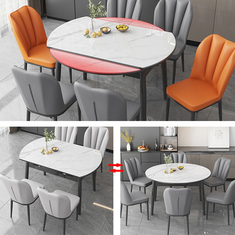 Modern Sintered Stone Dining Table Round Table with 4 Legs for Home Use Clearhalo ' dining_table' 'Dining Tables & Seating' 'Dining Tables' 'furn' 'furn_dining_table' 'Furniture' 'furniture_dining_table' 'Kitchen & Dining Furniture' 'kitchen&dining_furn' 'kitchen' 'kitchen_dining_table' 1200x1200_4321395a-f977-4efc-9889-6d09806c5b9a