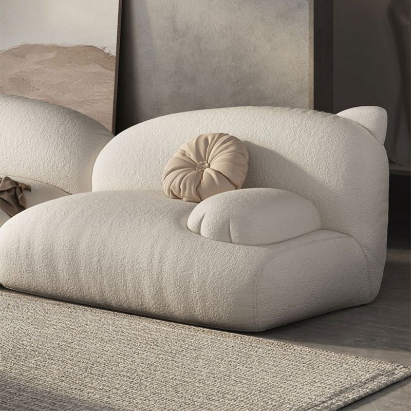 Modernism Cream Cat-Shaped Sofa Pillow Top Arm Wool Sofa - 39.37" D Clearhalo 'furn' 'furn_sofas' 'Furniture' 'Living Room Furniture' 'Sofa' 'sofas' 1200x1200_432212b6-9de3-4a38-99c3-1f18a52540e0