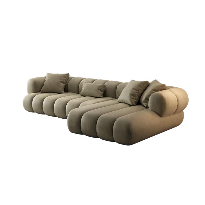 Scandinavian Green Sofa with Tuxedo Arm and Sewn Pillow Back Clearhalo 'furn' 'furn_sectionals' 'Furniture' 'furniture_sectionals' 'kitchen' 'kitchen_sectionals' 'Living Room Furniture' 'Sectionals' 1200x1200_4322210b-1849-4d7a-a70a-4f7e3094606f