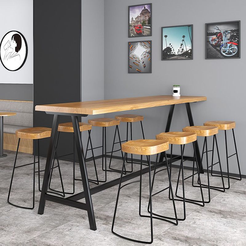 Rectangle Wood Counter Table Rectangle Industrial Style Bar Table for Kitchen Clearhalo 'Bar Furniture' 'Bar Tables' 'bar_tables' 'furn' 'furn_bar_tables' 'Furniture' 'Kitchen & Dining Furniture' 1200x1200_4322462e-9ac2-4da0-a83b-2c96c25a642f