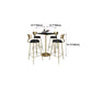 Glam Pedestal Bar Dining Table Faux Marble Cocktail Bar Table with Metal Base