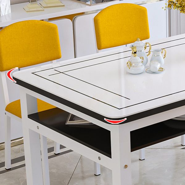 Modern Tempered Glass Desktop Rectangle Dining Table for Dining Room Clearhalo 'Dining Tables & Seating' 'Dining Tables' 'dining_table' 'furn' 'furn_dining_table' 'Furniture' 'Kitchen & Dining Furniture' 1200x1200_43243775-9779-4f80-89d3-2a13827a14b2