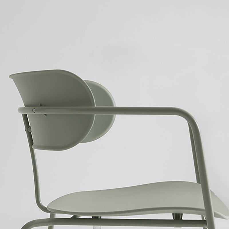 Contemporary Style Arm Chair Plastic Open Back Side Chair with Metal Base Clearhalo 'Dining Chairs' 'Dining Tables & Seating' 'dining_chair' 'furn' 'furn_dining_chair' 'Furniture' 'Kitchen & Dining Furniture' 1200x1200_43253338-b093-4614-89ee-47c1269ec3f3