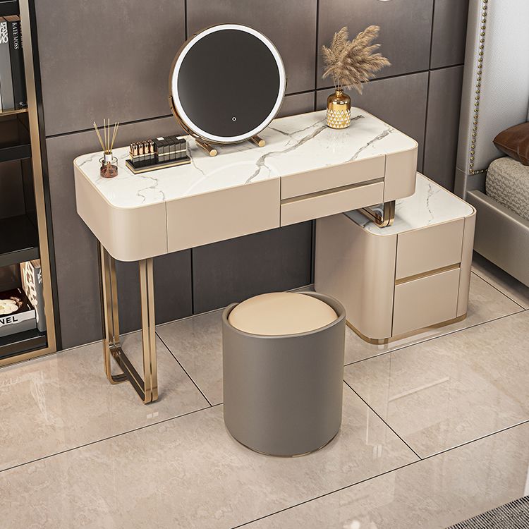 Lussuoso tavolo da toeletta da toeletta per trucco in legno e metallo e tavolo da toeletta a specchio illuminato