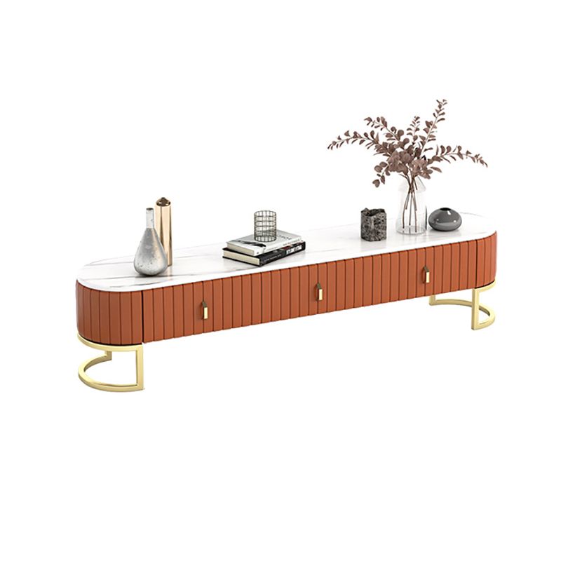 Gris / vert / orange 18 - Console de stand de télévision, support de télévision en marbre pour les téléviseurs avec des tiroirs