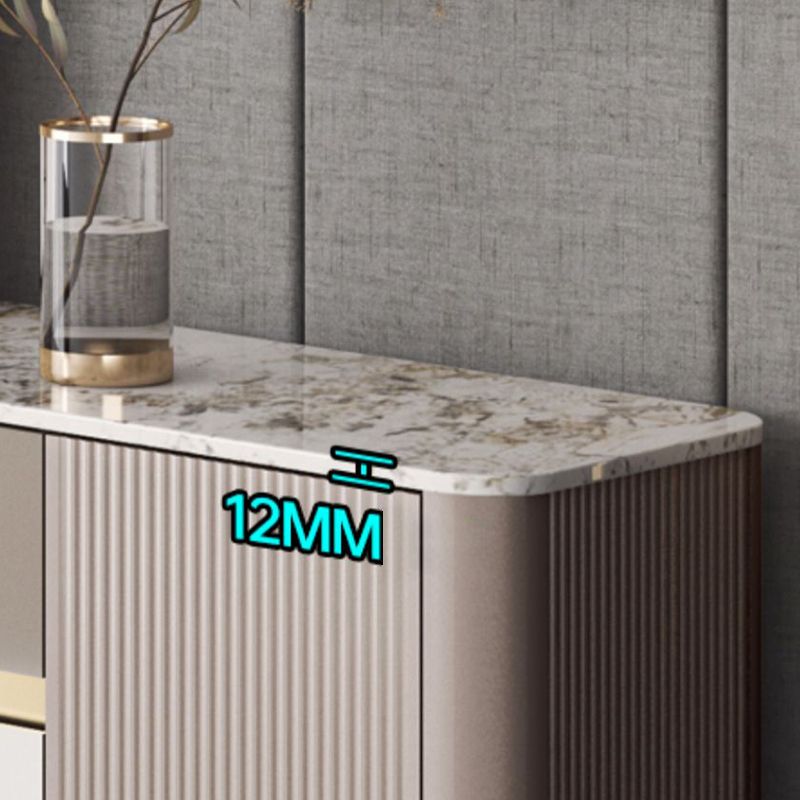 Scheda laterale per scaffalature regolabili in pietra sideboa glam con armadi e cassetti