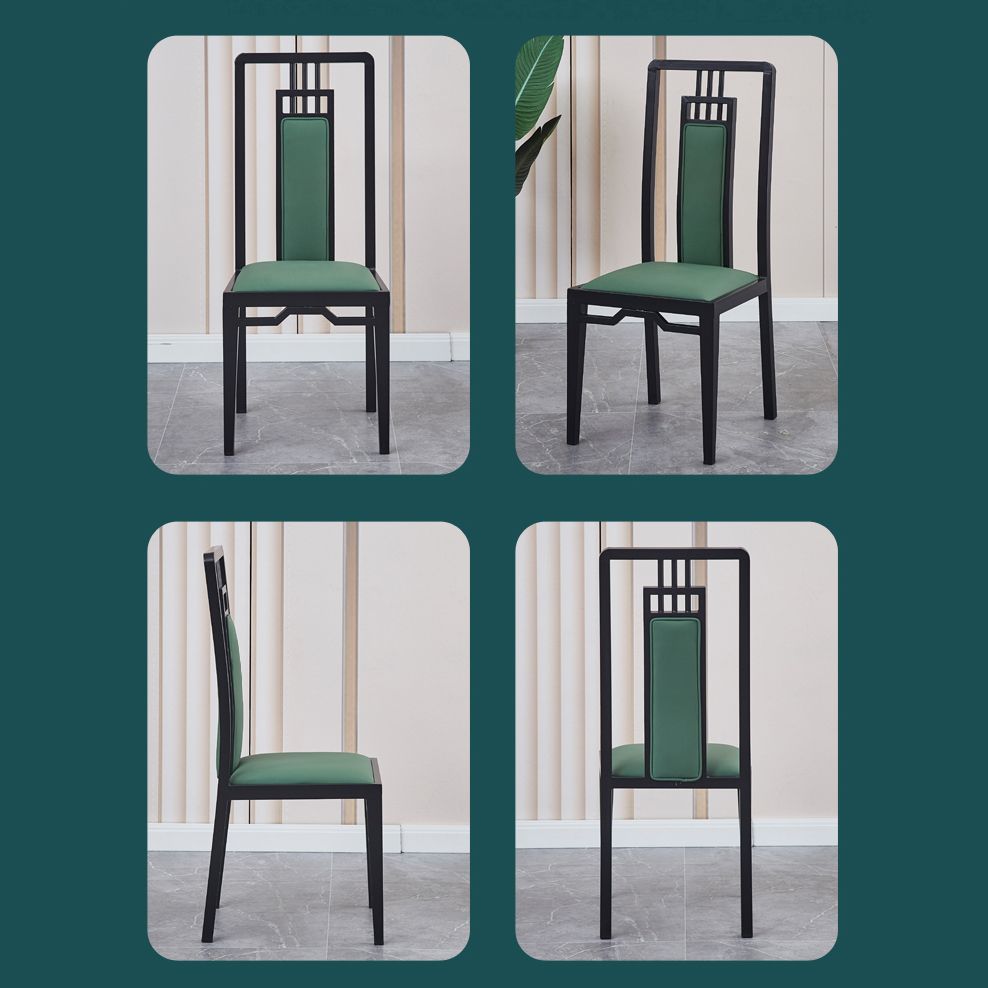 Faux Leder Esszimmerstühle Glamstil hoher Rückenstühle