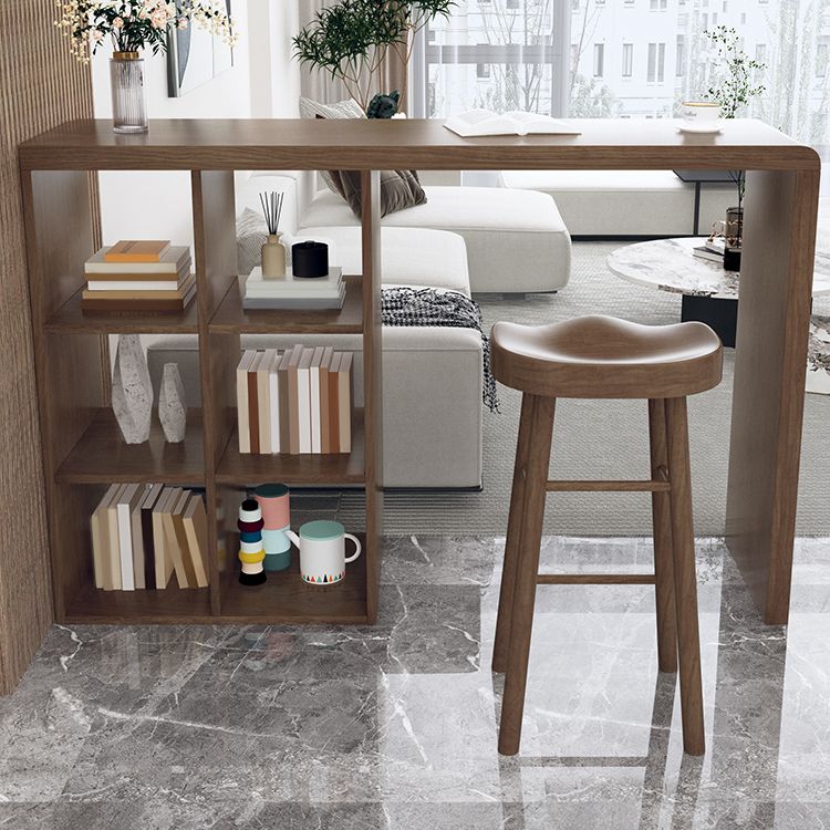 Mesa de bar de estilo moderno, mesa de bar rectangular de madera maciza para sala de estar