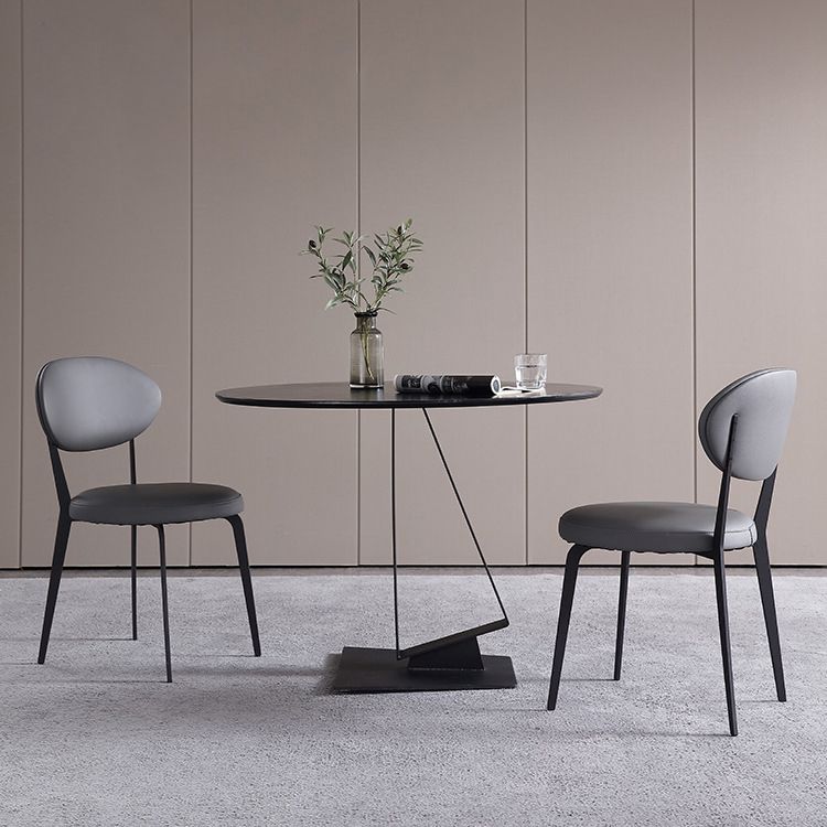 Contemporary Restaurant Leather Side Chair Open Back Dining Chair with Black Legs Clearhalo ' kitchen&dining_furn' 'Dining Chairs' 'Dining Tables & Seating' 'dining_chair' 'furn' 'furn_dining_chair' 'Furniture' 'furniture_dining_chair' 'Kitchen & Dining Furniture' 'kitchen' 1200x1200_432a0a7a-e4dc-4dc5-adbe-6db687ab0be7