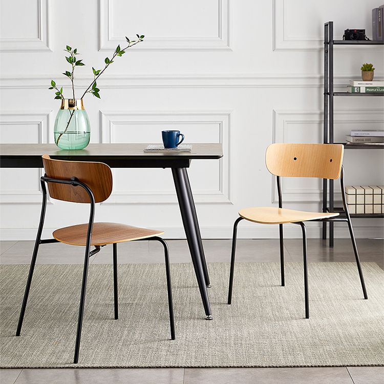 Metal Modern Indoor-Outdoor Dining Chair Armless Open Back Dining Side Chair Clearhalo ' kitchen&dining_furn' 'Dining Chairs' 'Dining Tables & Seating' 'dining_chair' 'furn' 'furn_dining_chair' 'Furniture' 'furniture_dining_chair' 'Kitchen & Dining Furniture' 'kitchen' 1200x1200_432a33ec-4aa0-4a15-ba02-4ee38ea792e3