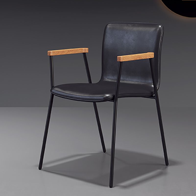 Industrial Faux Leather Dining Chairs Indoor-Outdoor Arm Chair Clearhalo 'Dining Chairs' 'Dining Tables & Seating' 'dining_chair' 'furn' 'furn_dining_chair' 'Furniture' 'Kitchen & Dining Furniture' 1200x1200_432aadae-3d99-4171-9727-fa86f854dbd0