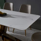 Set dinette rettangolare Glam Set tavolo da pranzo da 1/4/5/7 pezzi con piano in pietra sinterizzata bianca