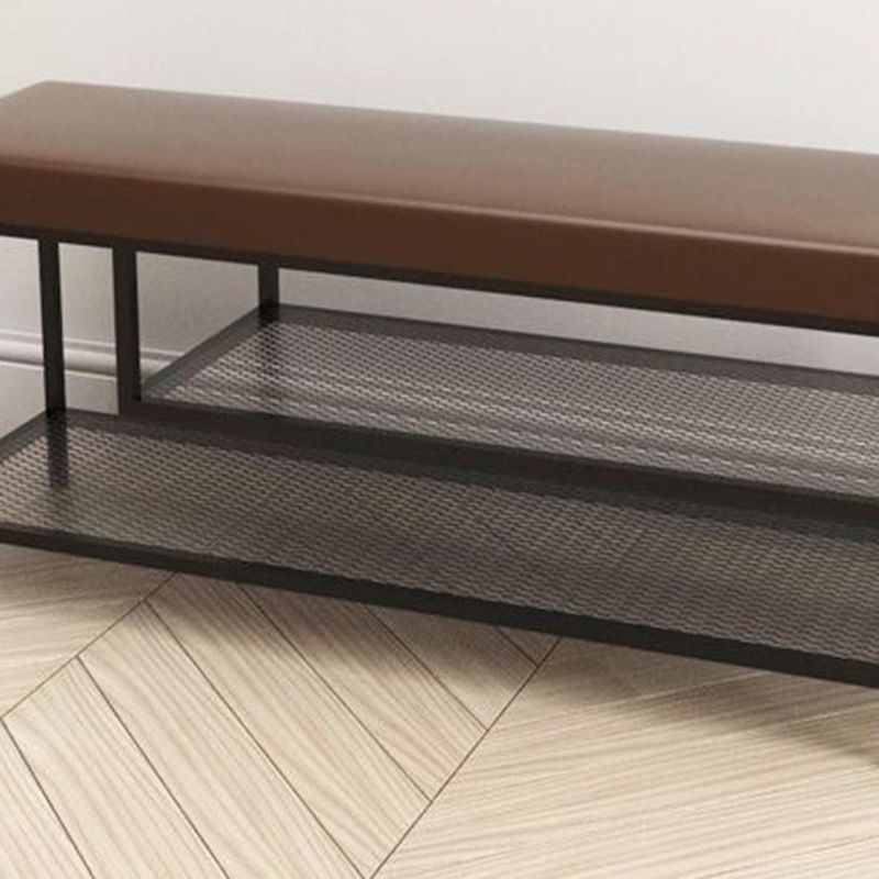 Banc de siège moderne mousse amortie de 17,72 pouces h avec rangement de chaussures
