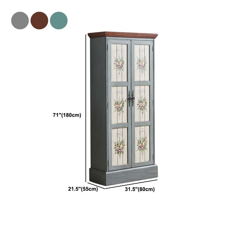 Coastal Cabinet with Hinged Door Wood Matte Finish Storage Cabinet Clearhalo 'Armoires & Wardrobes' 'armoires_wardrobes' 'Bedroom Furniture' 'furn' 'furn_armoires_wardrobes' 'Furniture' 1200x1200_432da868-3b75-4bc8-a822-e8f3e3431718