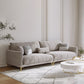 Contemporary Square Standard Arm Settee Couch with Pillows in Grey