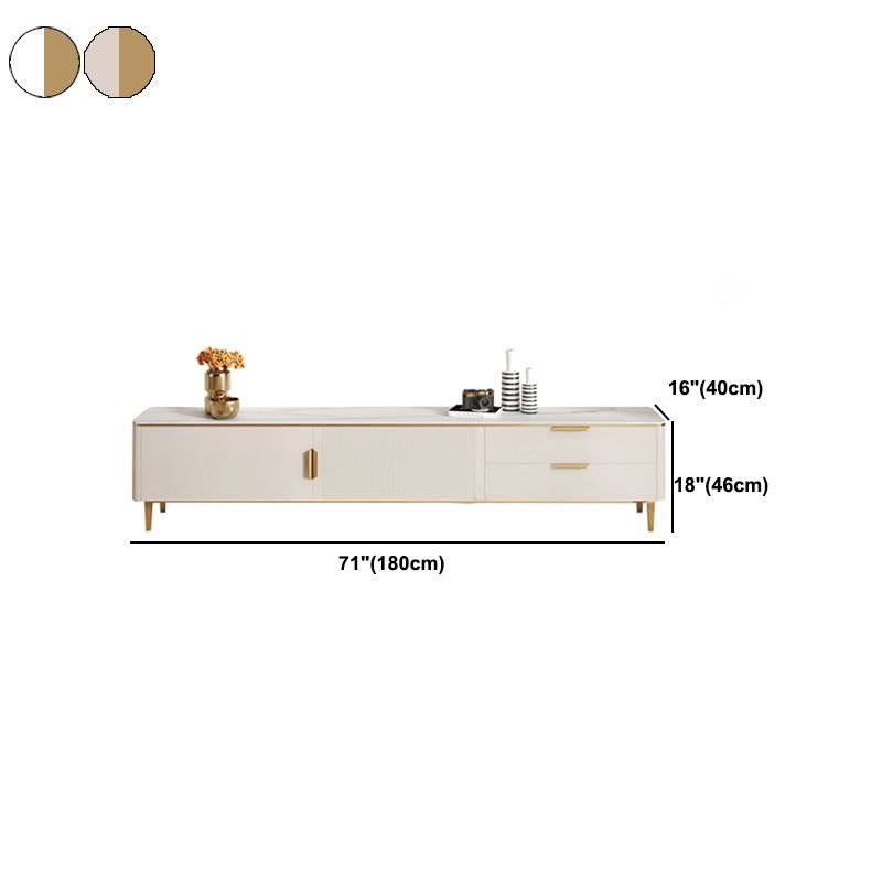 Stand de rangement de rangement ci-joint Armoire TV de style glam avec 2 tiroirs