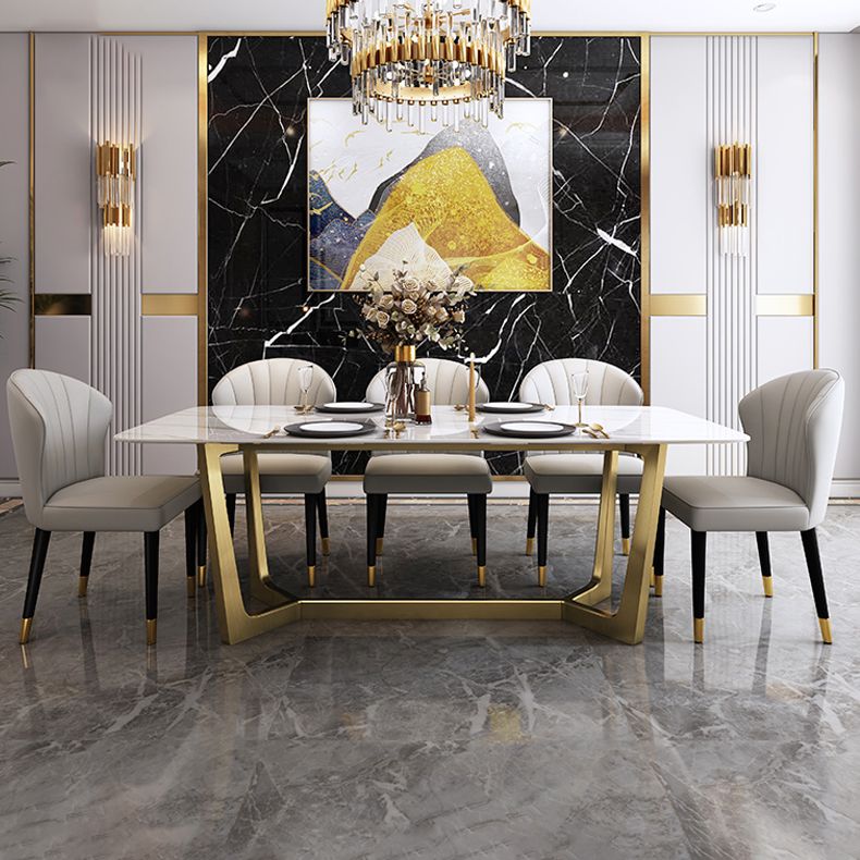 Luxury 1/2/5/6/7 Pieces Dining Set with Stone Rectangle Table and Chairs Dinette Set Clearhalo 'Dining Room Sets' 'Dining Tables & Seating' 'dining_room_set' 'furn' 'furn_dining_room_set' 'Furniture' 'furniture_dining_room_set' 'Kitchen & Dining Furniture' 'kitchen&dining_furn' 'kitchen' 1200x1200_432e398a-67bb-49b8-aa03-58783043e8d3