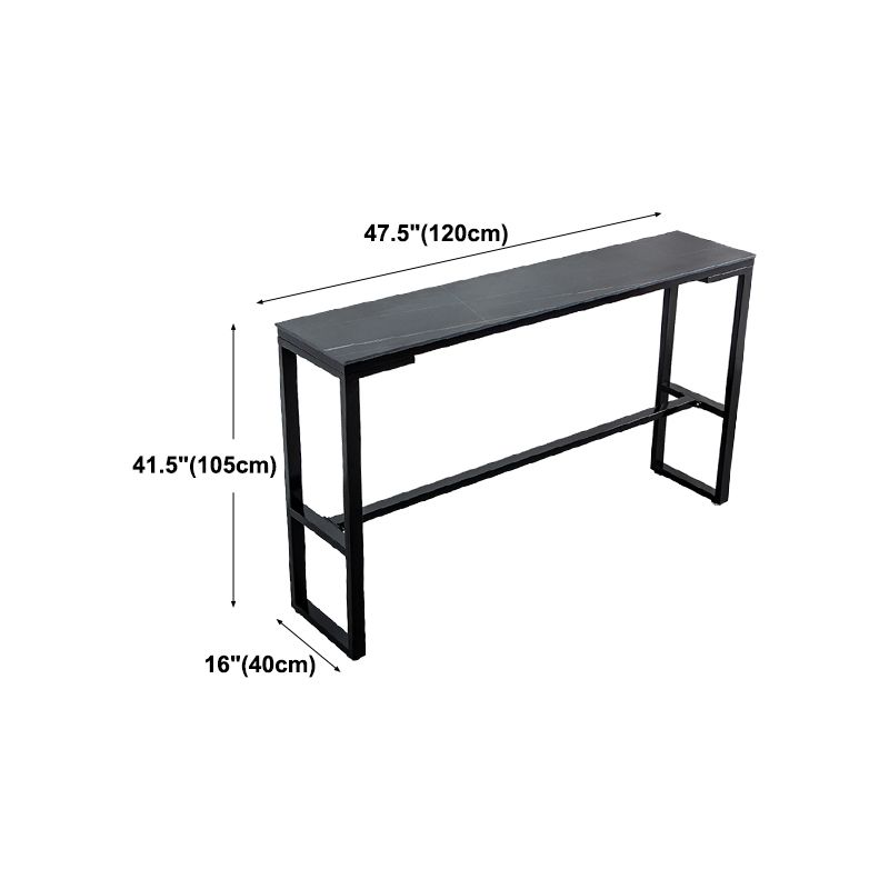 Contemporary Bar Dining Table Indoor Rectangle Bar Table with Iron Base Clearhalo 'Bar Furniture' 'Bar Tables' 'bar_tables' 'Furniture' 'furniture_bar_tables' 'Kitchen & Dining Furniture' 'kitchen&dining_furn' 'kitchen' 1200x1200_432e3d18-b7cf-4715-99e2-6f4be232a254