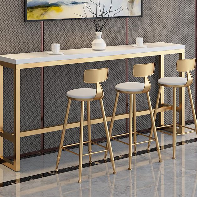 White Glam Style Bar Table in Gold Iron Top and Faux Marble Milk Tea Shop Bar Table Clearhalo 'Bar Furniture' 'Bar Tables' 'bar_tables' 'furn' 'furn_bar_tables' 'Furniture' 'furniture_bar_tables' 'Kitchen & Dining Furniture' 'kitchen&dining_furn' 'kitchen' 1200x1200_432e7a55-f6af-4495-86df-6935a2f86006