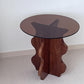 Contemporary Side Table Glass Abstract Round Living Room End Table