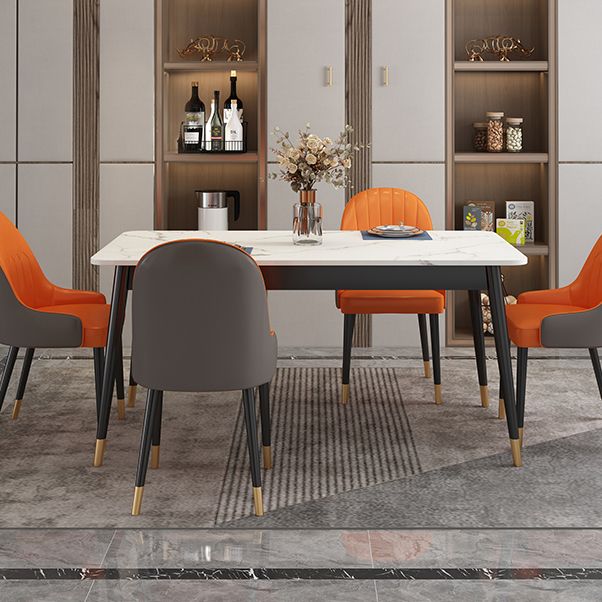 Modern Style Sintered Stone Dining Table White Rectangle Table with 4 Legs Clearhalo ' dining_table' 'Dining Tables & Seating' 'Dining Tables' 'furn' 'furn_dining_table' 'Furniture' 'furniture_dining_table' 'Kitchen & Dining Furniture' 'kitchen&dining_furn' 'kitchen' 'kitchen_dining_table' 1200x1200_432fad54-64ca-4b2e-9b66-bb9c696d5799