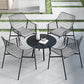 Industrial Home Patio Dining Chair Metal Slat Back in Black Chair