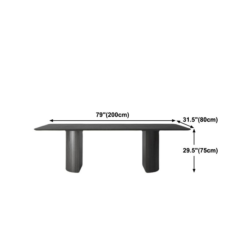 Modern Pine Wood Table for Restaurant Black Dining Table with Double Pedestal Clearhalo ' dining_table' 'Dining Tables & Seating' 'Dining Tables' 'furn' 'furn_dining_table' 'Furniture' 'furniture_dining_table' 'Kitchen & Dining Furniture' 'kitchen&dining_furn' 'kitchen' 'kitchen_dining_table' 1200x1200_433187fc-fefb-46c2-94bb-2b9657748d78