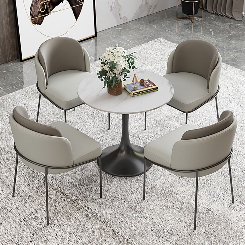Round Sintered Stone White Dining Table Simplicity Tulip Table for Dining Room Clearhalo ' dining_table' 'Dining Tables & Seating' 'Dining Tables' 'furn' 'furn_dining_table' 'Furniture' 'furniture_dining_table' 'Kitchen & Dining Furniture' 'kitchen&dining_furn' 'kitchen' 'kitchen_dining_table' 1200x1200_43353c57-0c68-437f-b6f8-fcf3ddfdd683