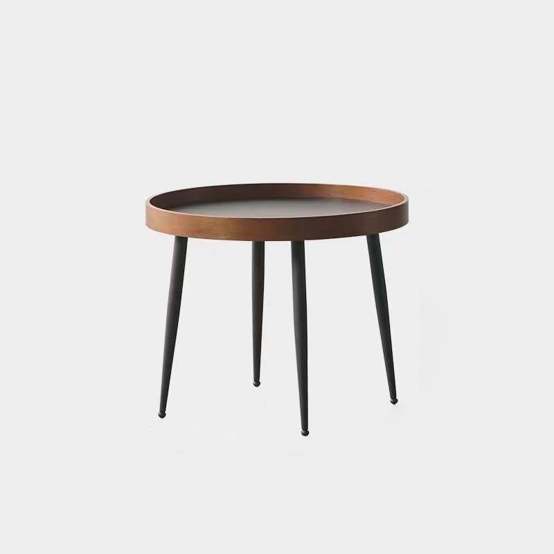 Runder Couchtisch mit Holzakzenten, 4 Beine, moderner Kaffee- und Cocktailtisch