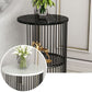 21.65" Tall Mid-century Side End Table Metal Frame Round Sofa Side Accent Table